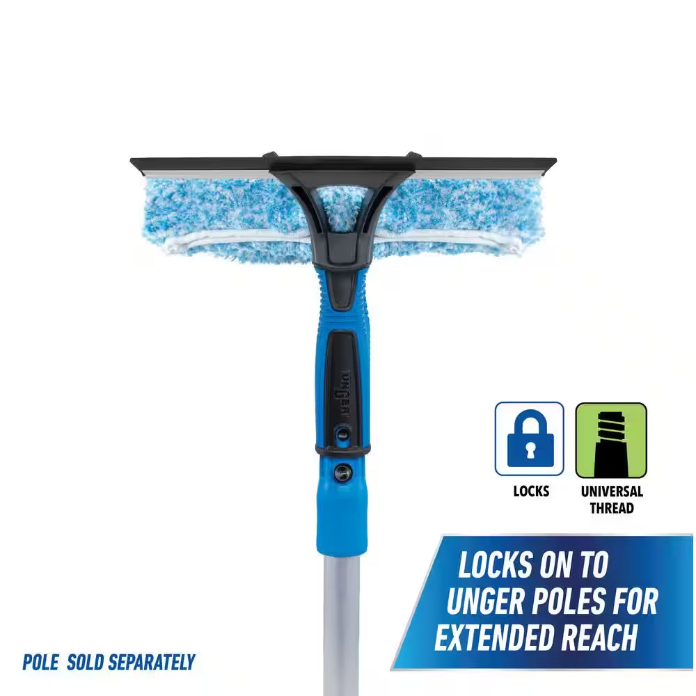 10 In. 2-In-1 Window Cleaner Squeegee & Scrubber Combi