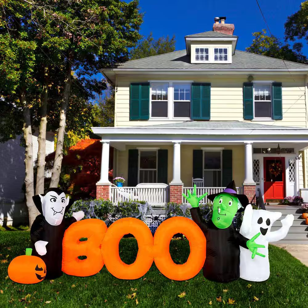 10 Ft. Boo Sign Halloween Inflatable with Lights