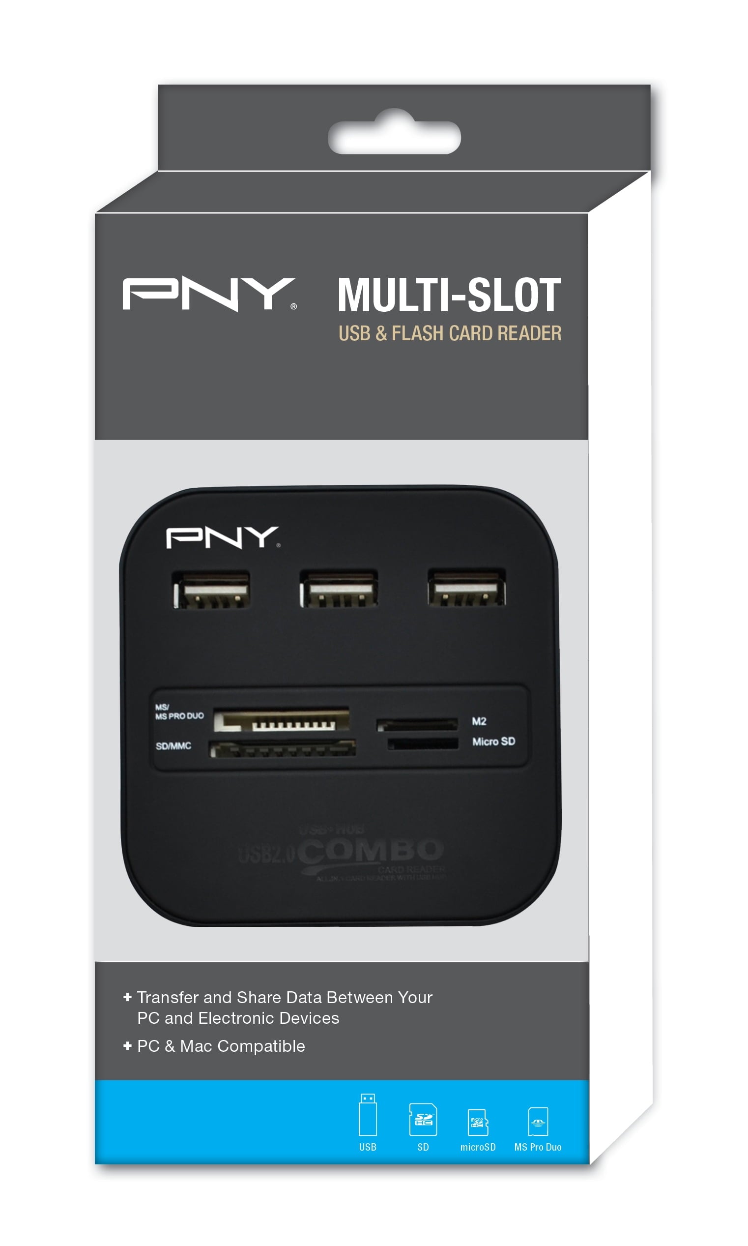 Memory Card Reader and USB Hub Combo