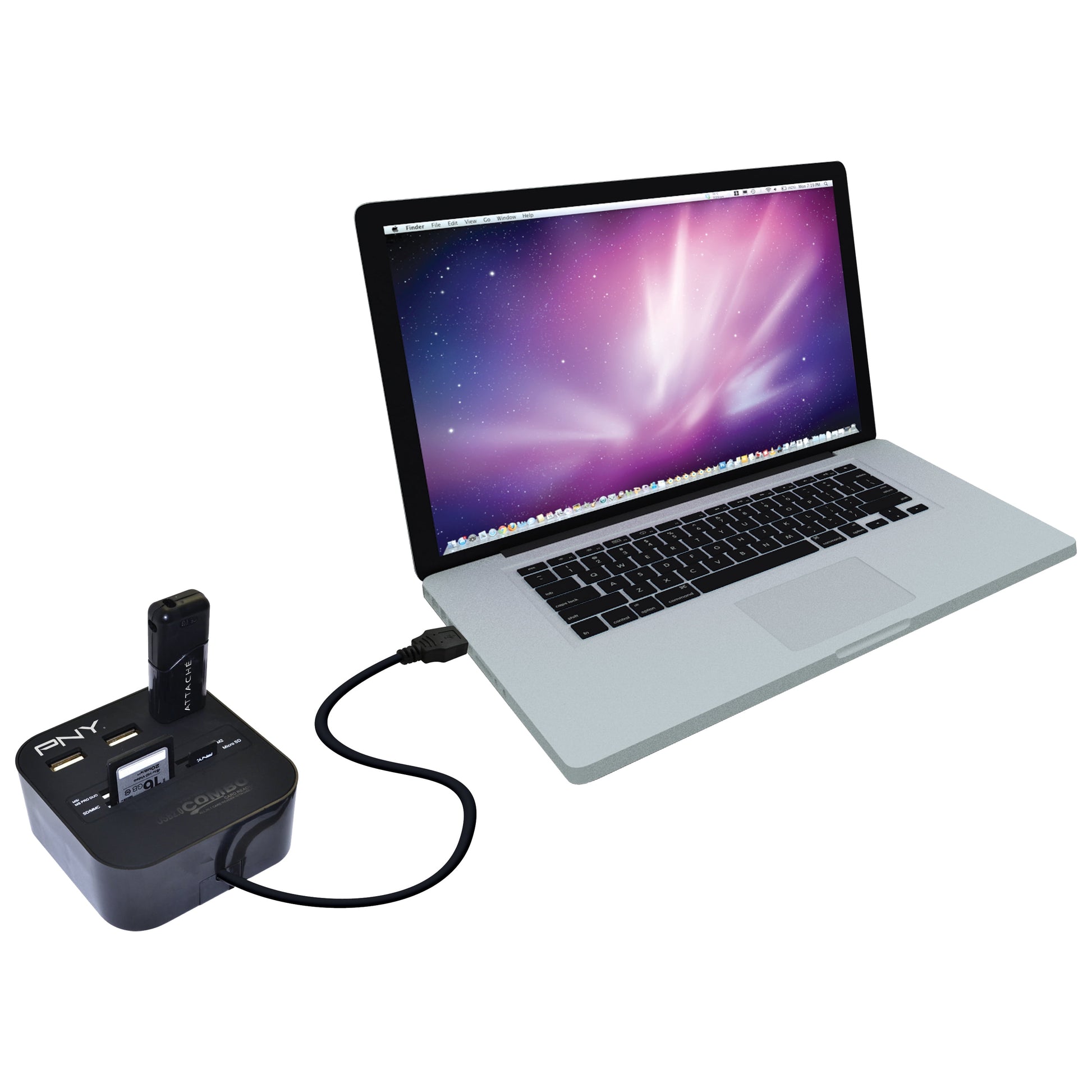 Memory Card Reader and USB Hub Combo