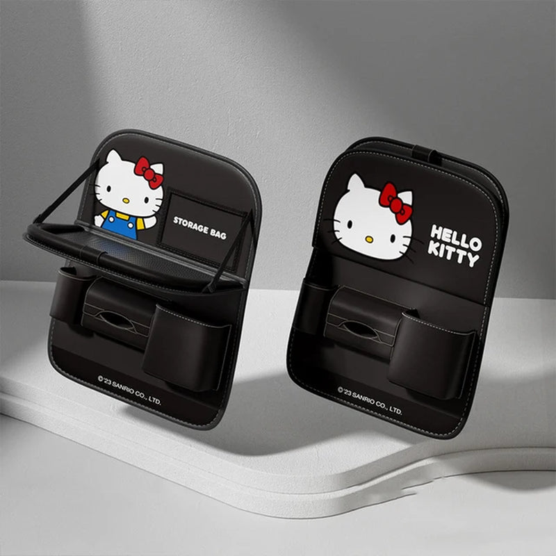 Sanrio Kawaii Hello Kitty Car Rear Seat Back Storage Bag Anime Cartoon Cute Fashion Exquisite Multifunctional Small Dining Table