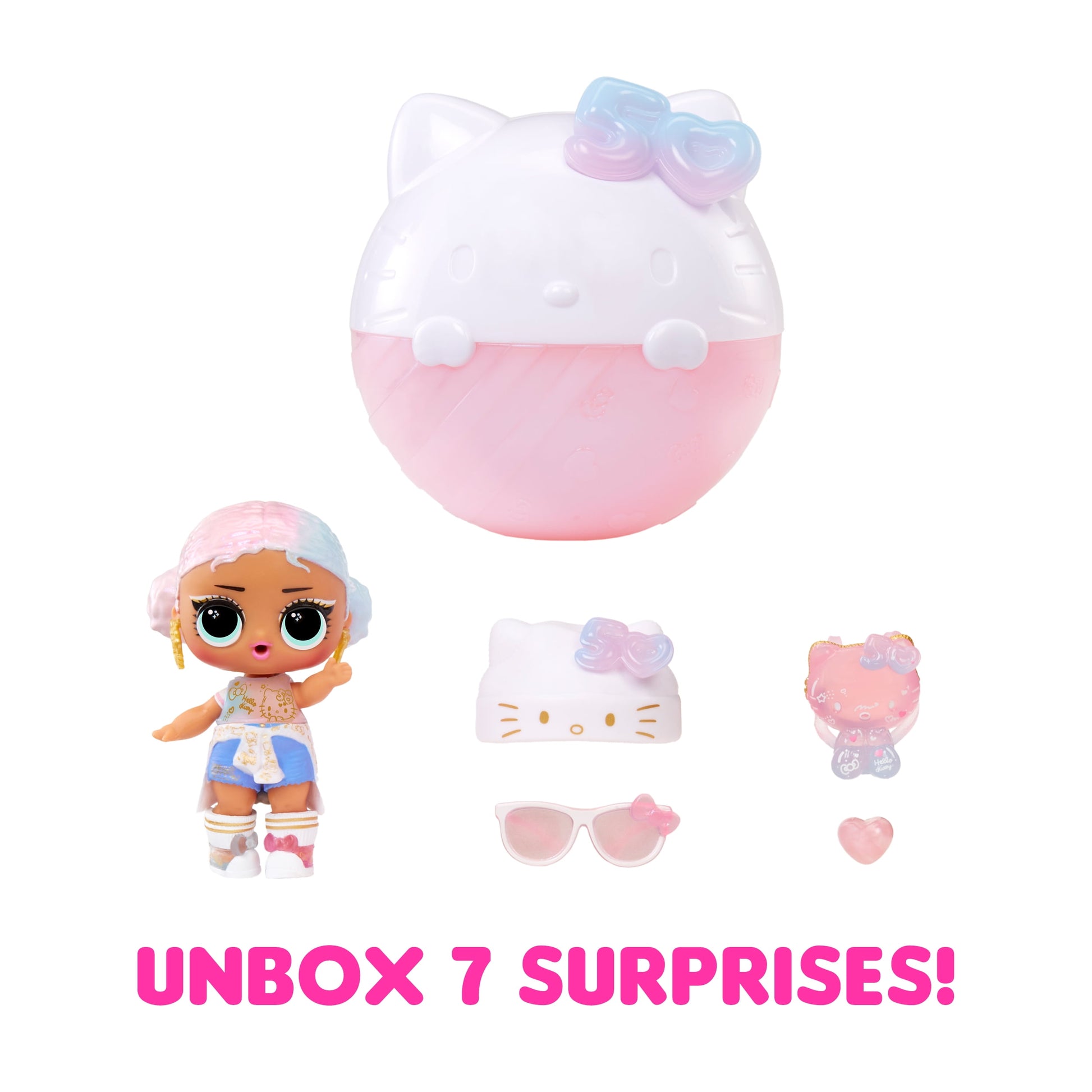 LOL Surprise Loves Hello Kitty Tots Crystal Cutie Collectible Doll, 7 Surprises, Hello Kitty 50Th Anniversary Theme, Hello Kitty Limited Edition Doll, Girls Gift Age 3+