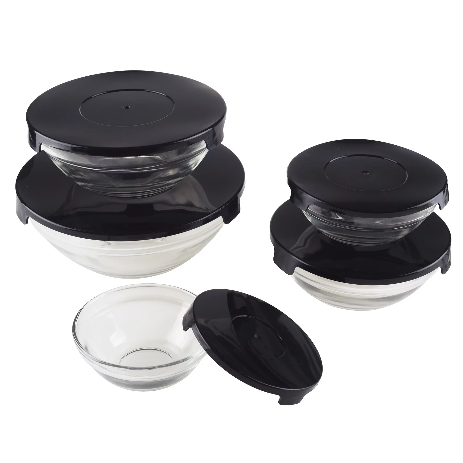 Glass Food Storage Containers with Snap Lids- 10 Piece Set by  (Black)