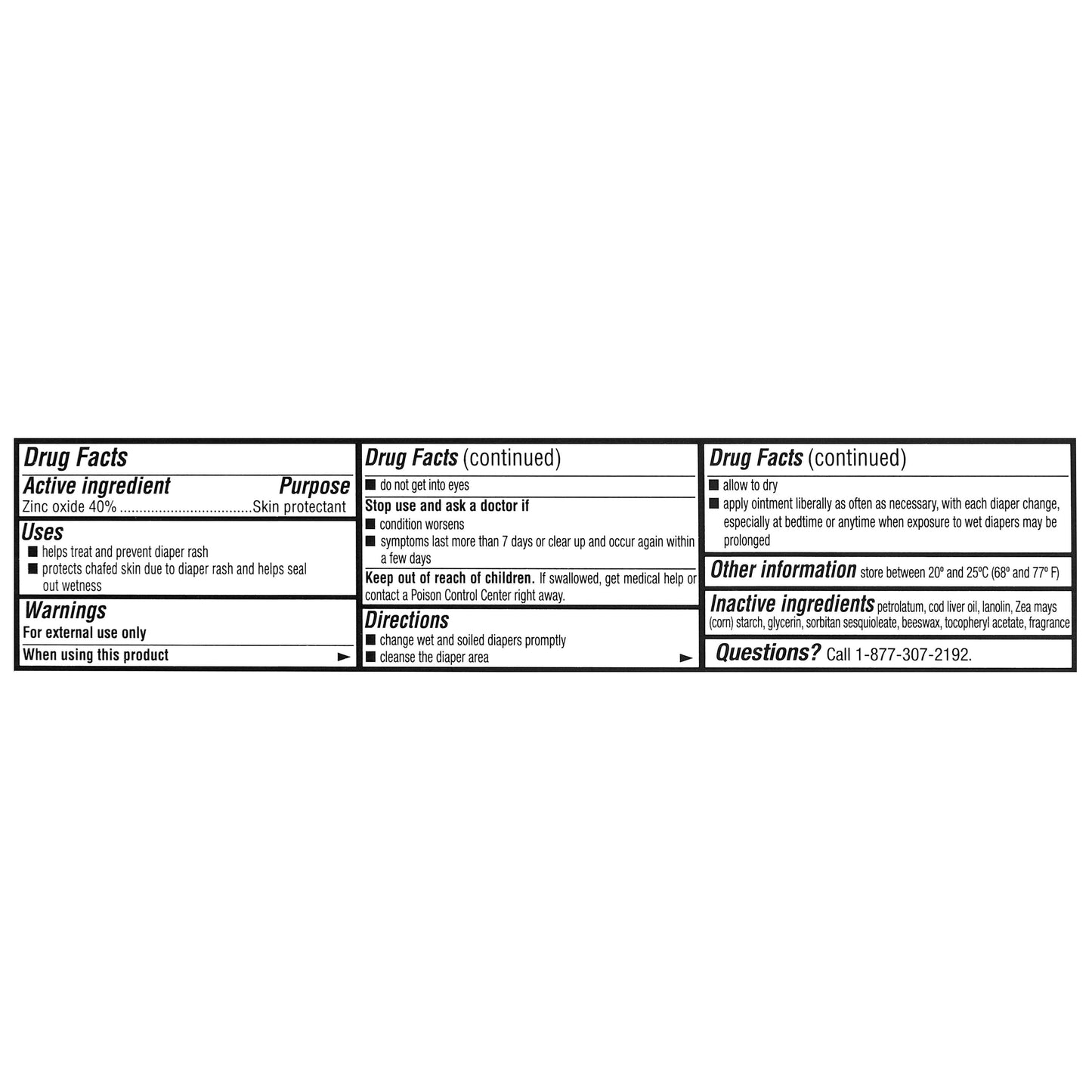 Diaper Rash Ointment, 40% Zinc Oxide, 4Oz