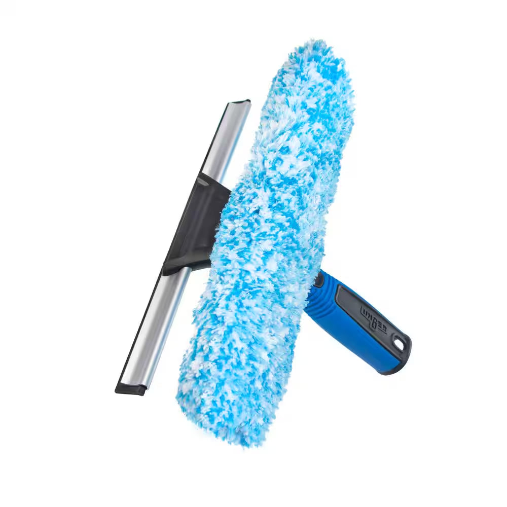 10 In. 2-In-1 Window Cleaner Squeegee & Scrubber Combi