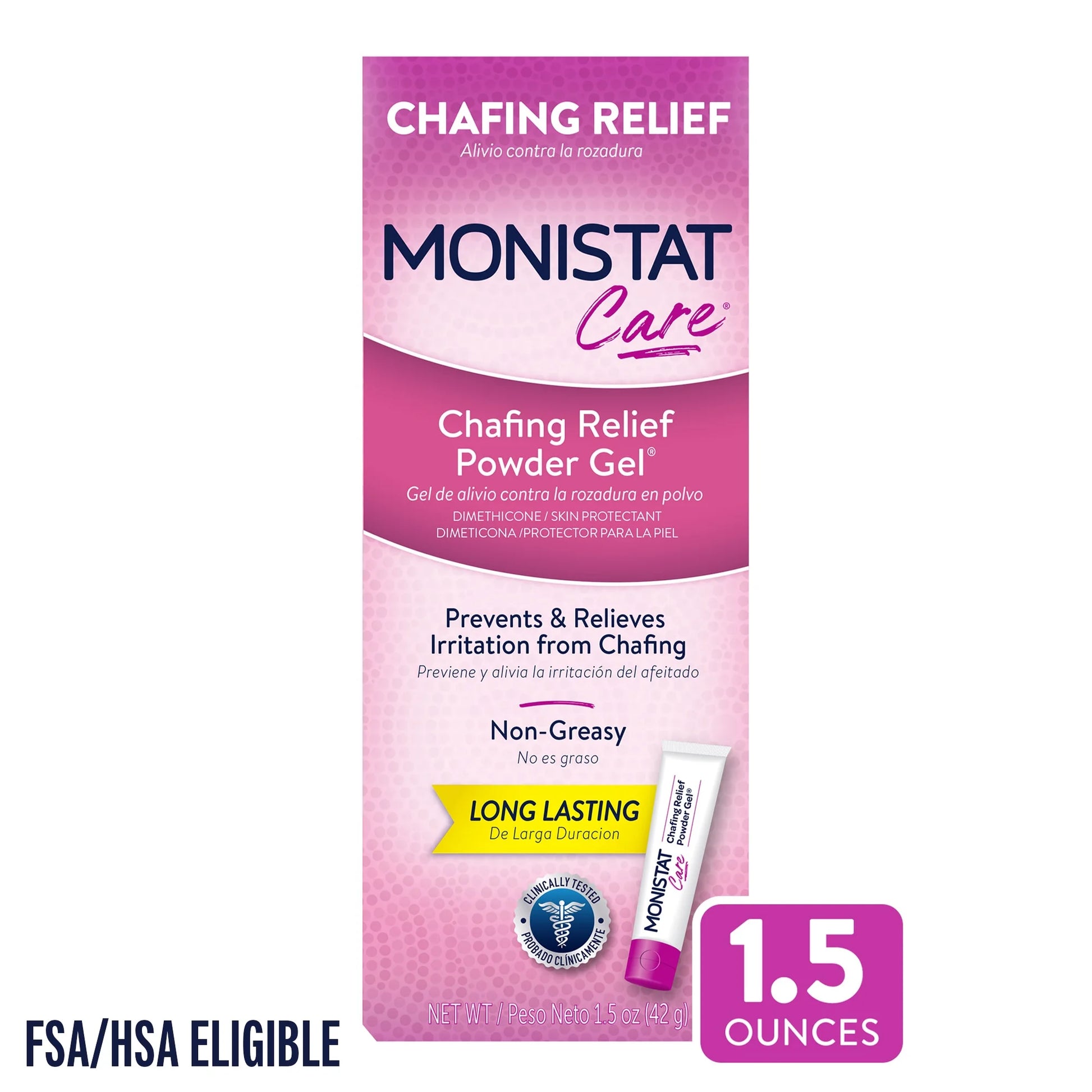 Chafing Relief Powder Gel, Female Anti-Chafe Protection, Fragrance Free, 1.5 Oz