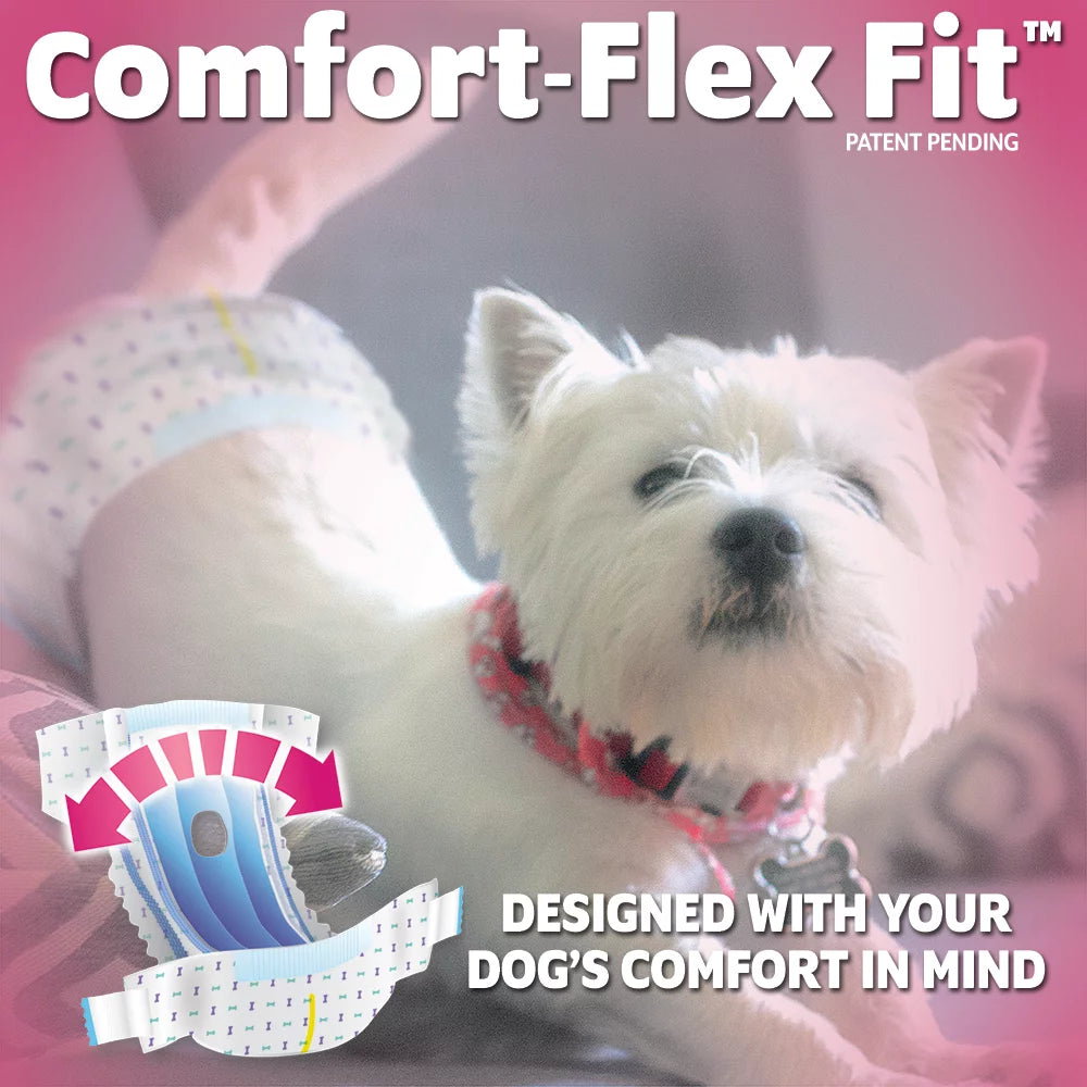 Petcare Disposable Female Dog Diapers, Absorbent Leak Proof Fit, Xs/Small, 16 Count