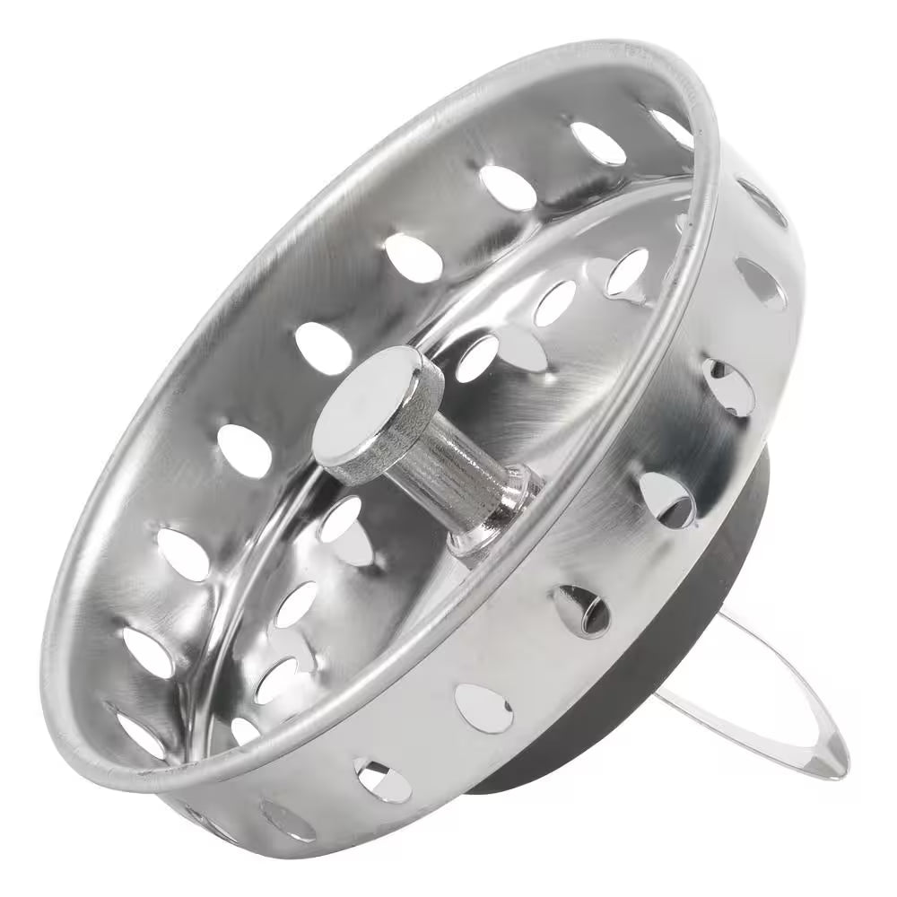 Spring Clip Kitchen Sink Strainer Replacement Basket - Stainless Steel with Polished Finish