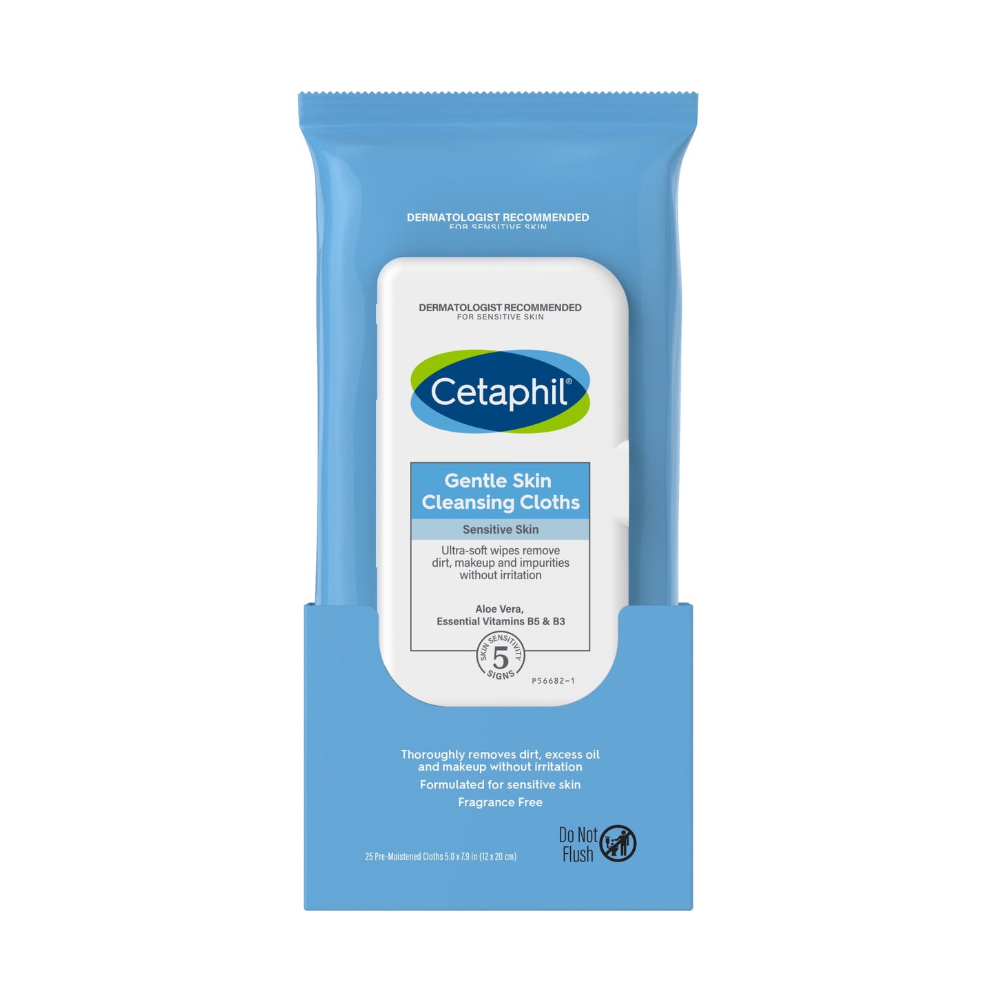 Gentle Skin Cleansing Cloths, 25 Ct, Fragrance Free Face and Body Wipes