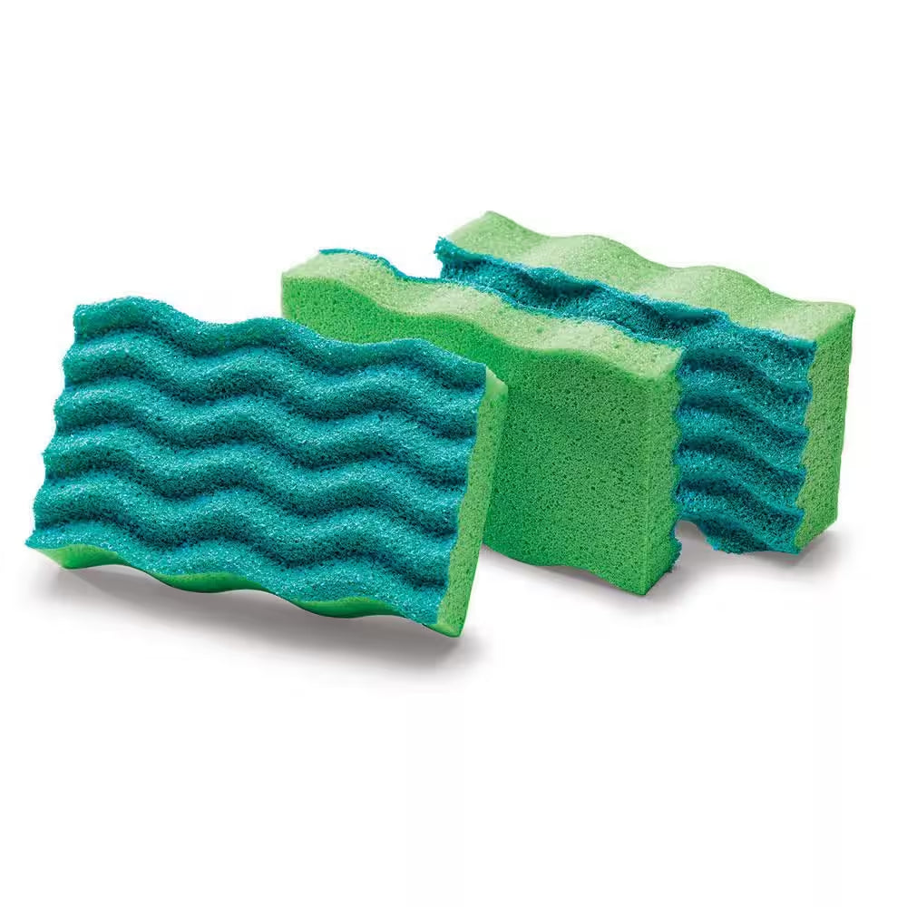 Antibacterial Medium-Duty Easy-Rinse Cleaning Sponges (3-Count)