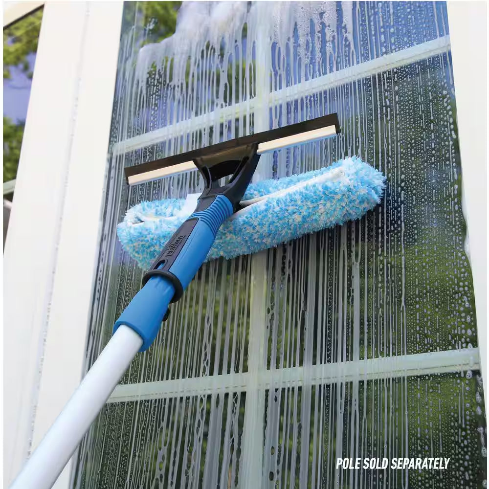 10 In. 2-In-1 Window Cleaner Squeegee & Scrubber Combi