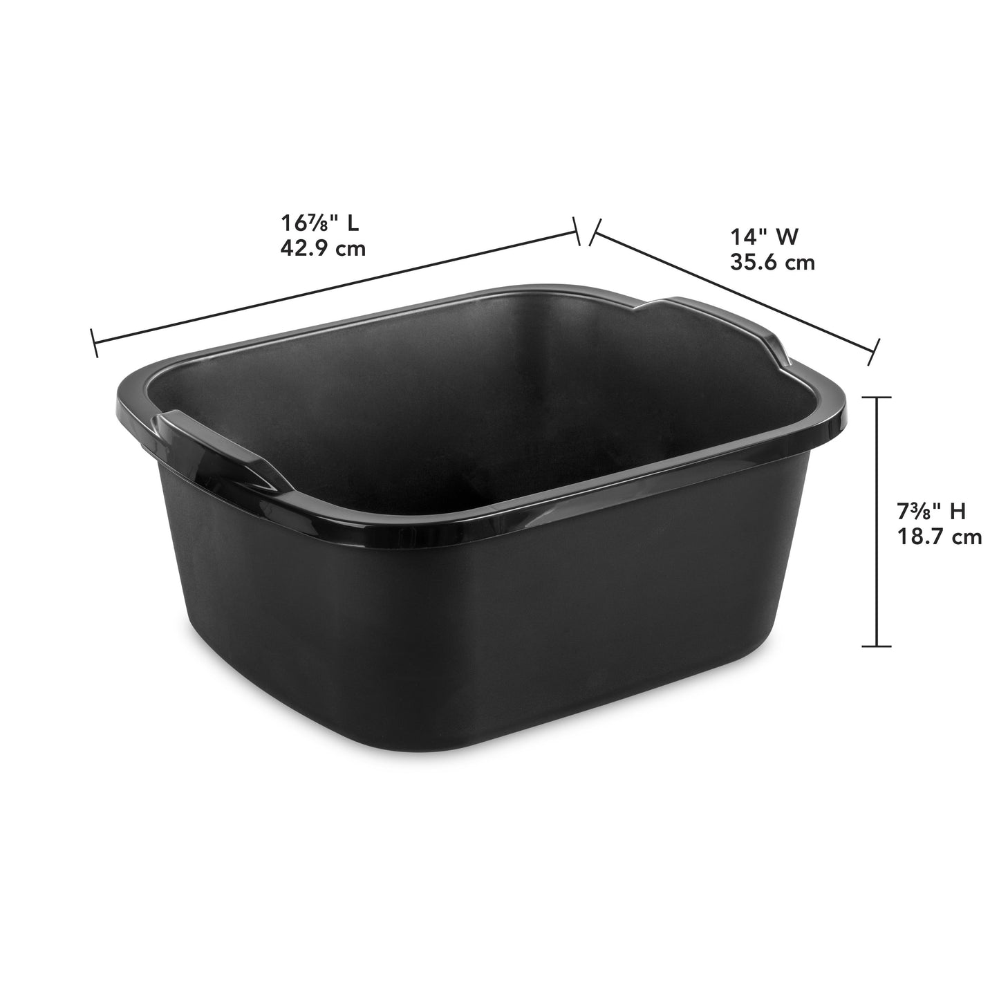 18 Qt. Dishpan Plastic, Black