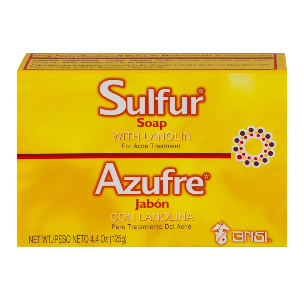 Soap Bio Sulfur for Acne Treatment and Face Cleanser, Unisex Helps Reduce Oil Excess, 4.4 Oz