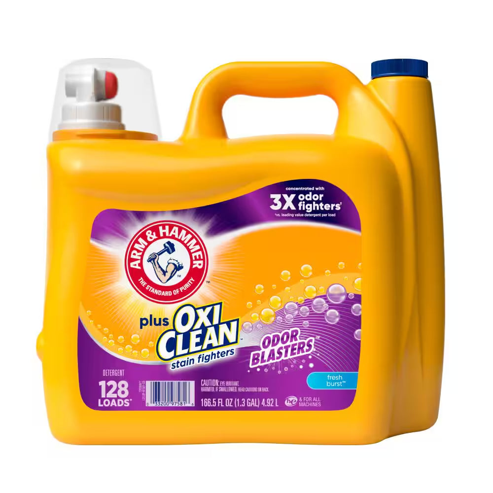 166.5 Fl.Oz. Oxiclean Odor Blasters Fresh Burst Liquid Laundry Detergent, 128 Loads