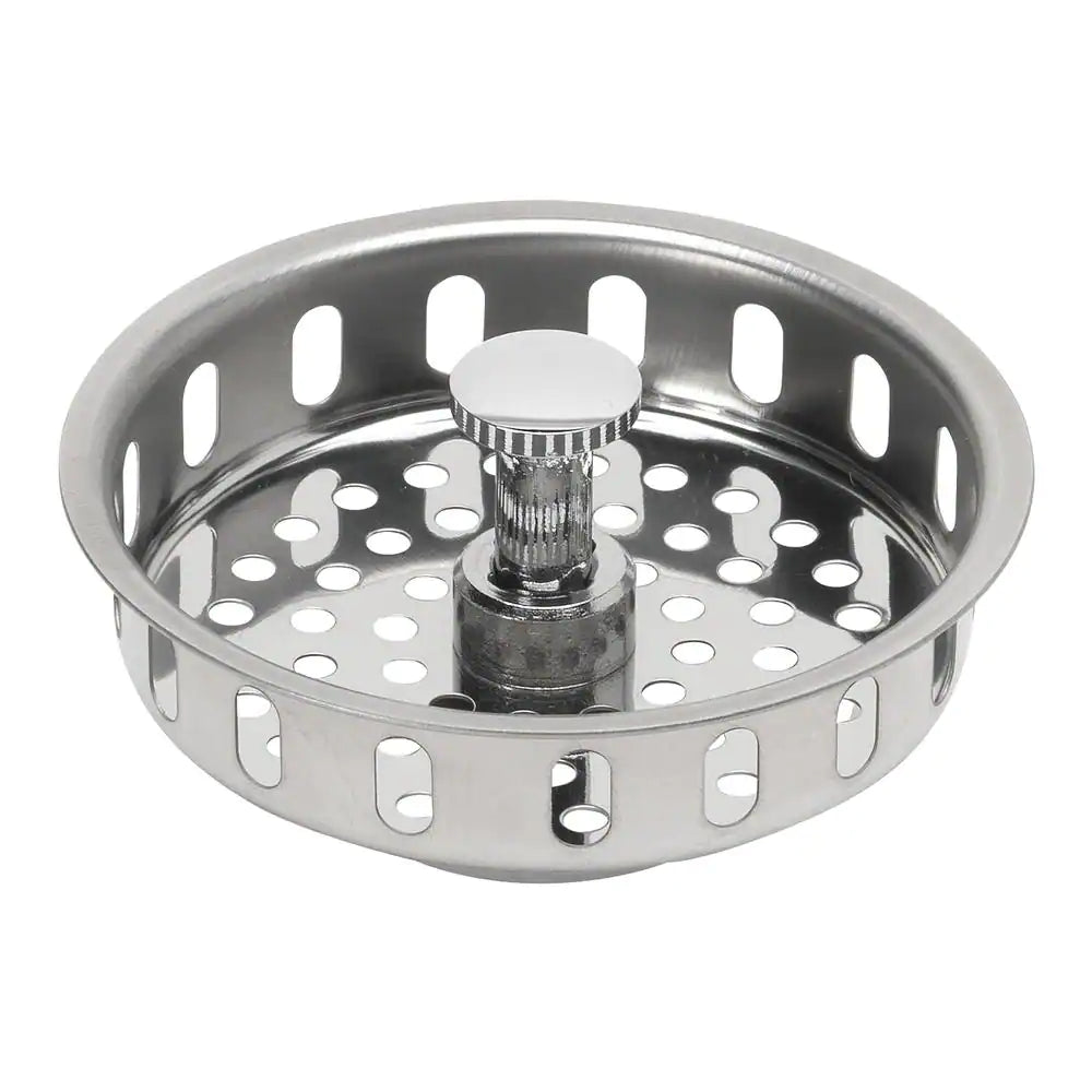 Fit-All Kitchen Sink Strainer Replacement Basket - Stainless Steel with Polished Finish