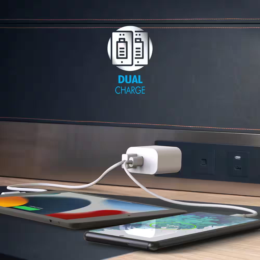 Power Charge Dual USB Wall Charger