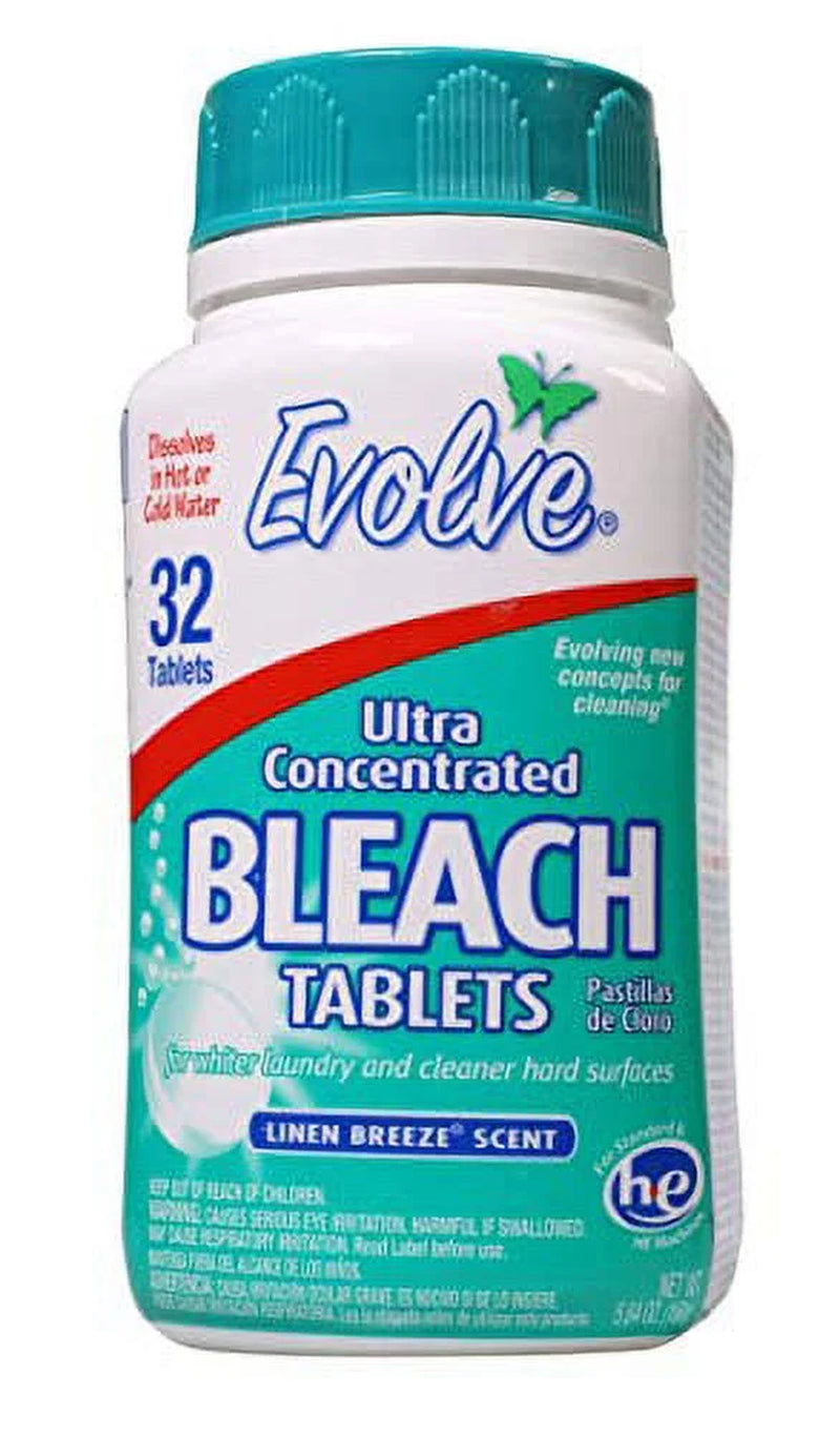 Ultra Concentrated Bleach Tablets, Linen Breeze Scent, 32 Count