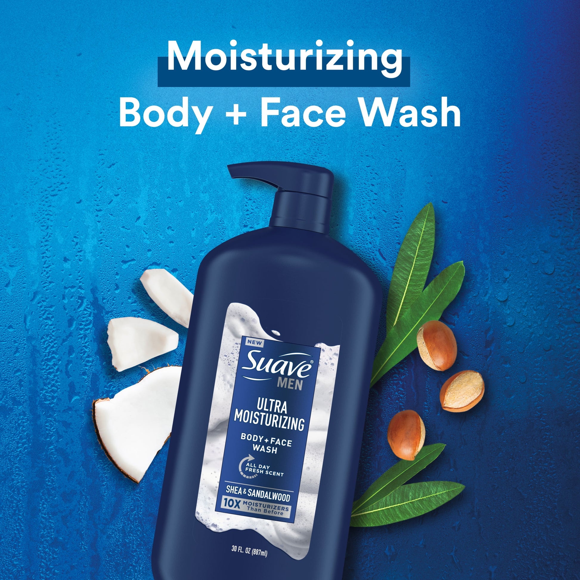 Men Body & Face Wash, Ultra Moisturizing, Shea Butter & Sandalwood, 30 Oz