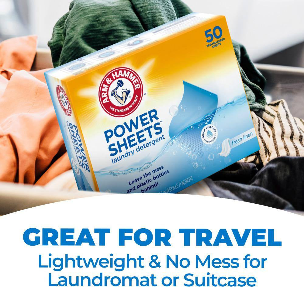 Fresh Linen, Power Laundry Detergent Sheets, 50-Count