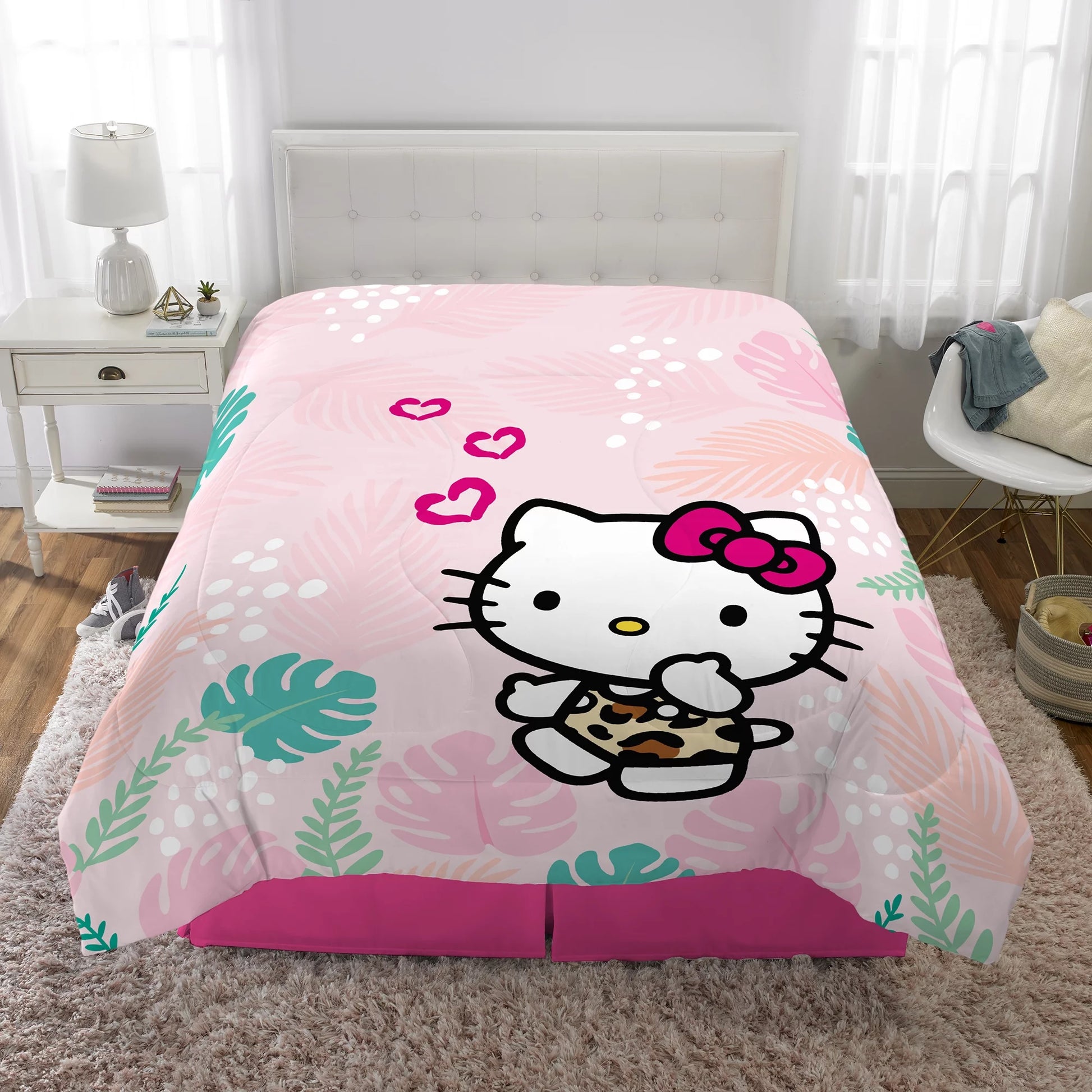 Kids Comforter Set, 2-Piece, Twin/Full, Reversible, Pink, Sanrio