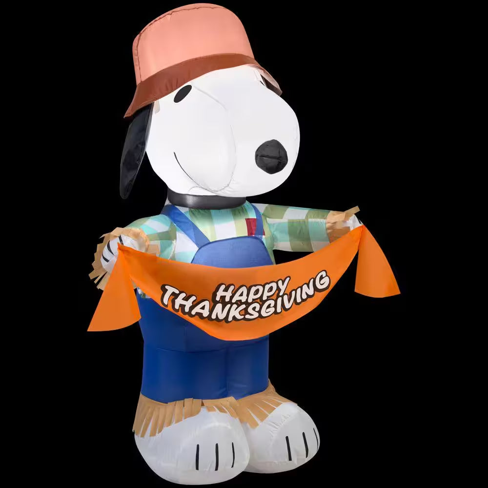 3.5 Ft. H Inflatable Snoopy as Scarecrow