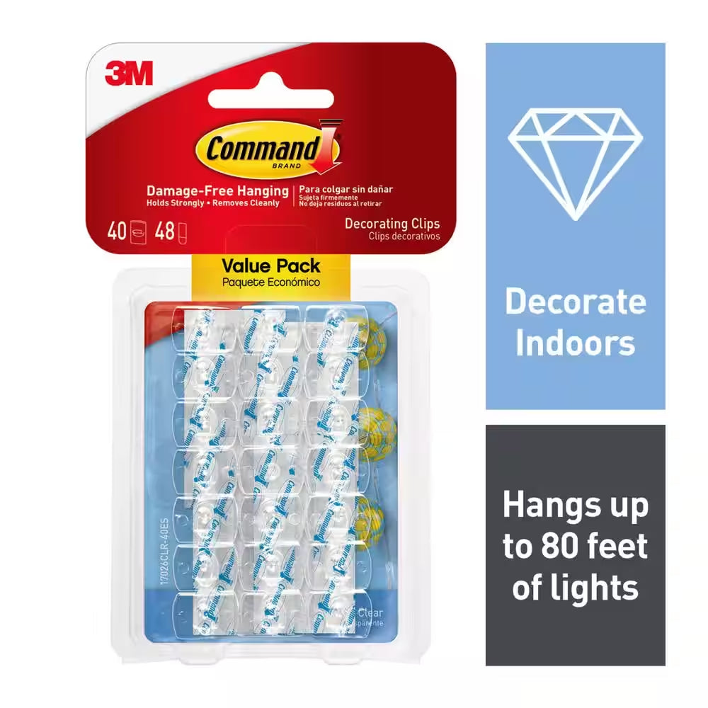 Clear Decorating Clips Value Pack (40 Hooks, 48 Strips)