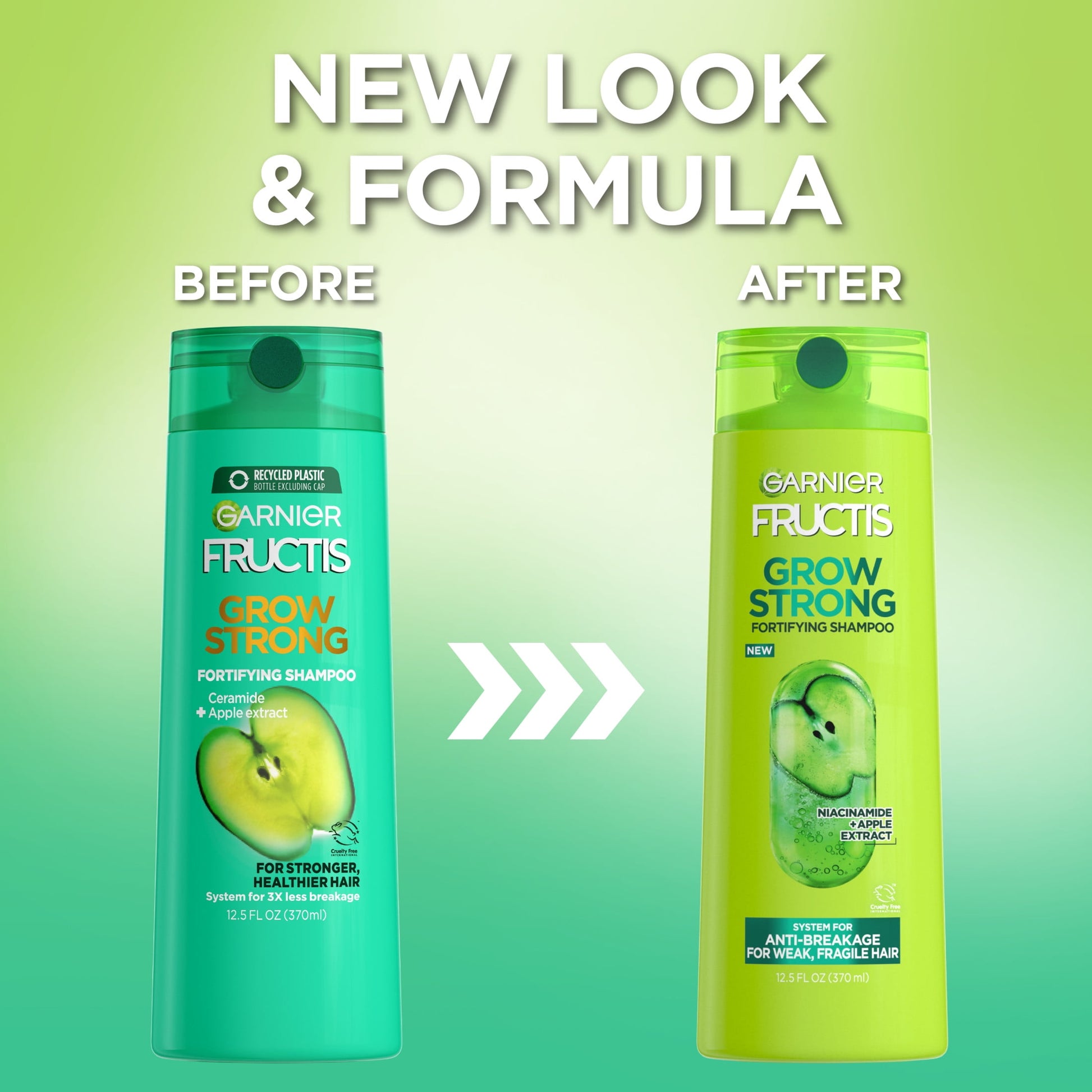 Fructis Grow Strong Fortifying Shampoo Ceramide and Apple Extract All Hair Types 12.5 Fl Oz