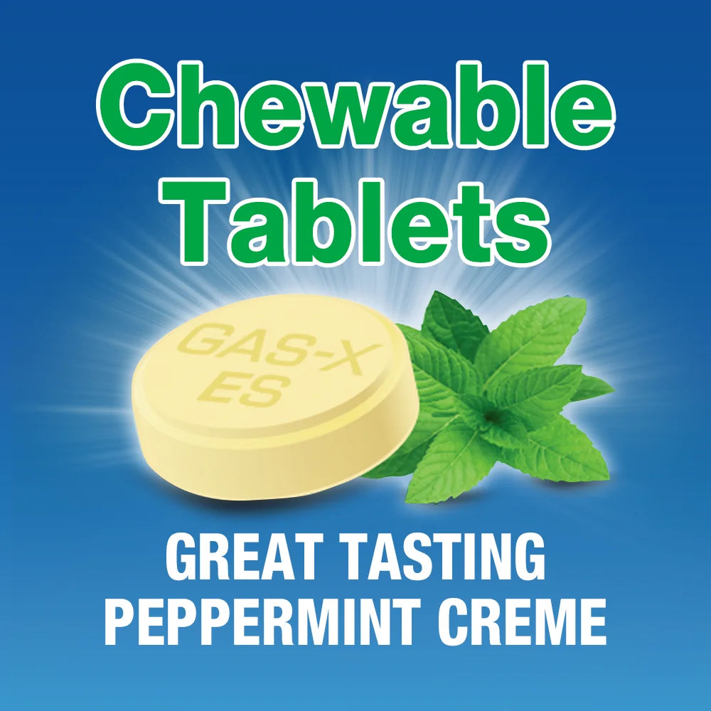 Extra Strength Gas Relief Chewable Tablets, Peppermint Creme, 18 Count