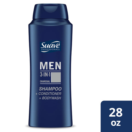 Professionals Men 3-In-1 Shampoo, Conditioner & Body Wash, Charcoal, 28 Fl Oz