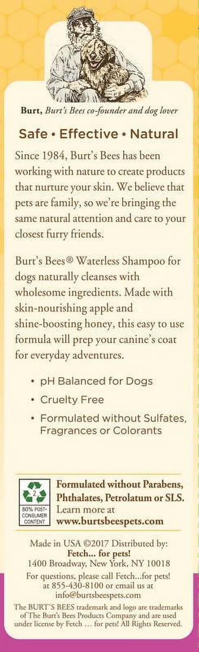 Natural Pet Care Waterless Dog Shampoo Spray with Apple and Honey, 10 Oz.