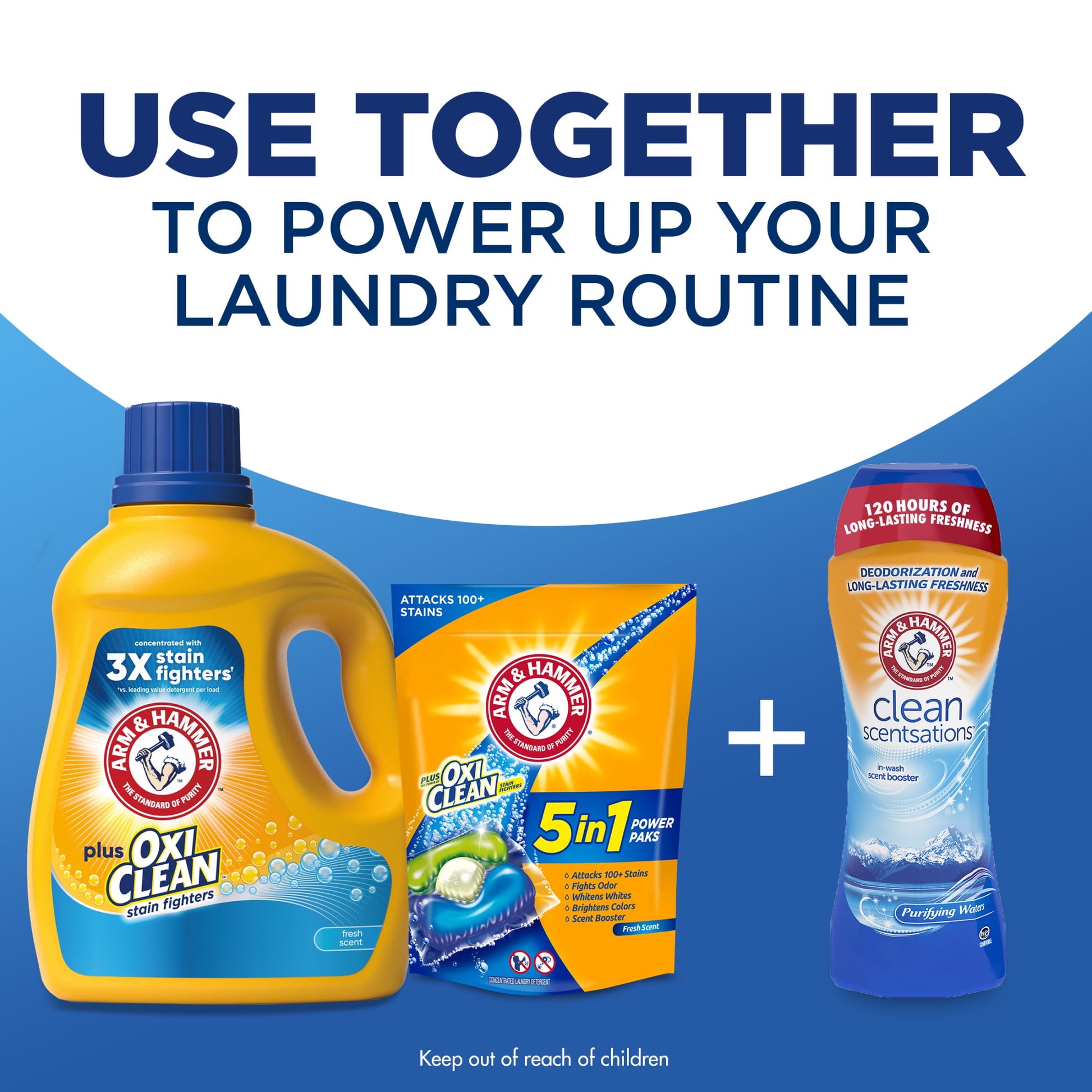 Plus Oxiclean Stain Fighters Liquid Laundry Detergent, Fresh Scent, 100.5 Fl Oz, 77 Loads