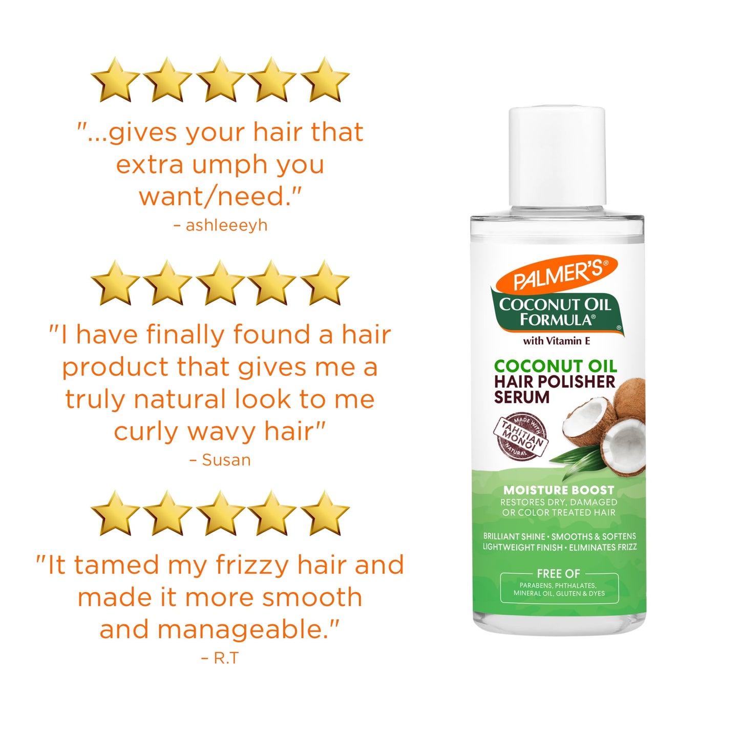 Coconut Oil Formula Hair Polisher Serum, 6 Fl. Oz.