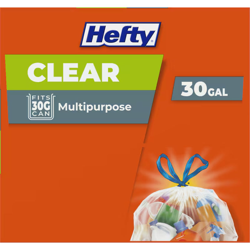 30-Gallons Clear Outdoor Plastic Recycling Drawstring Trash Bag (36-Count)