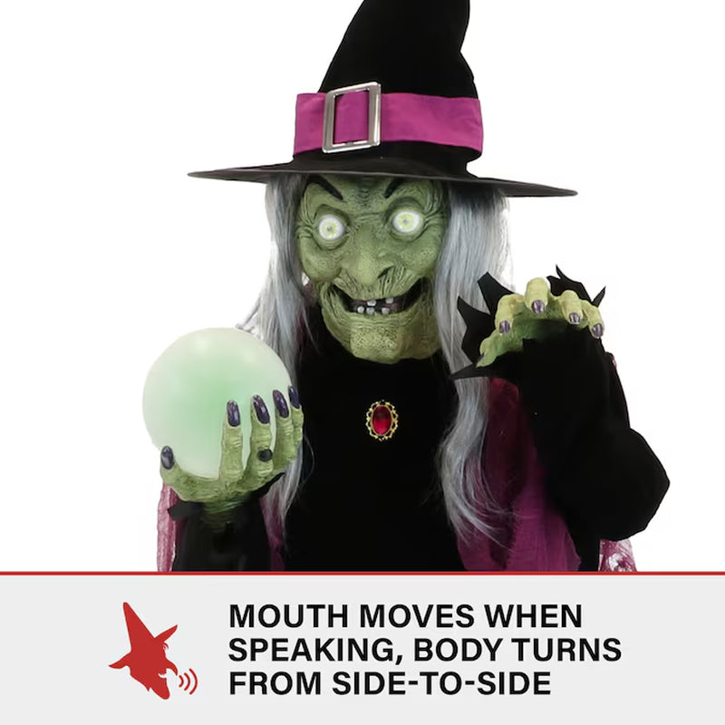 6-Ft Freestanding Talking Witch Animatronic