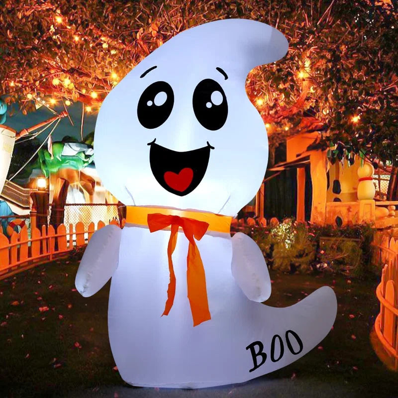 Halloween Inflatable 4 FT Cute Inflatable Ghost Halloween Ghost Decorations with Build-In Leds