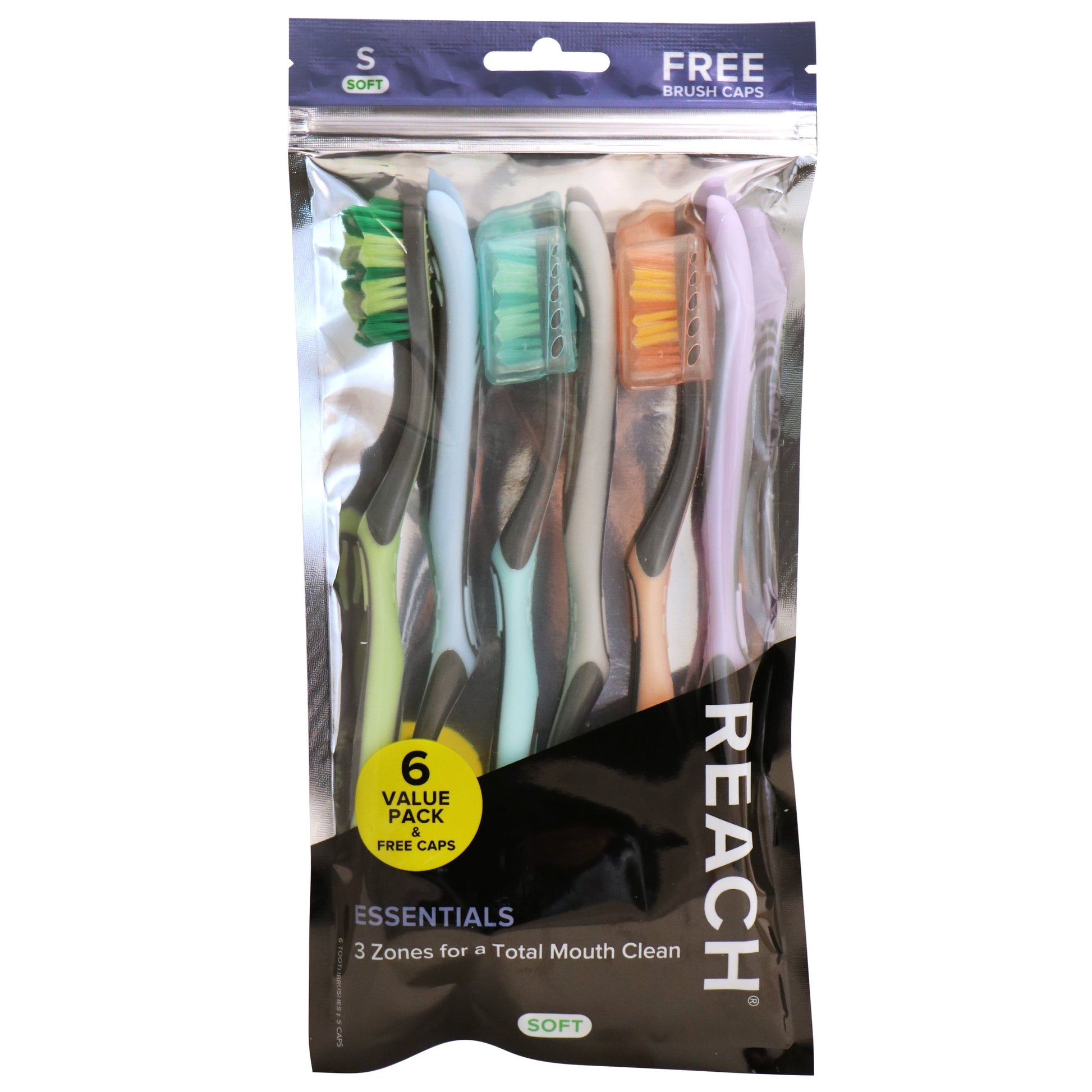 Essentials Medium Manual Toothbrush 6Ct