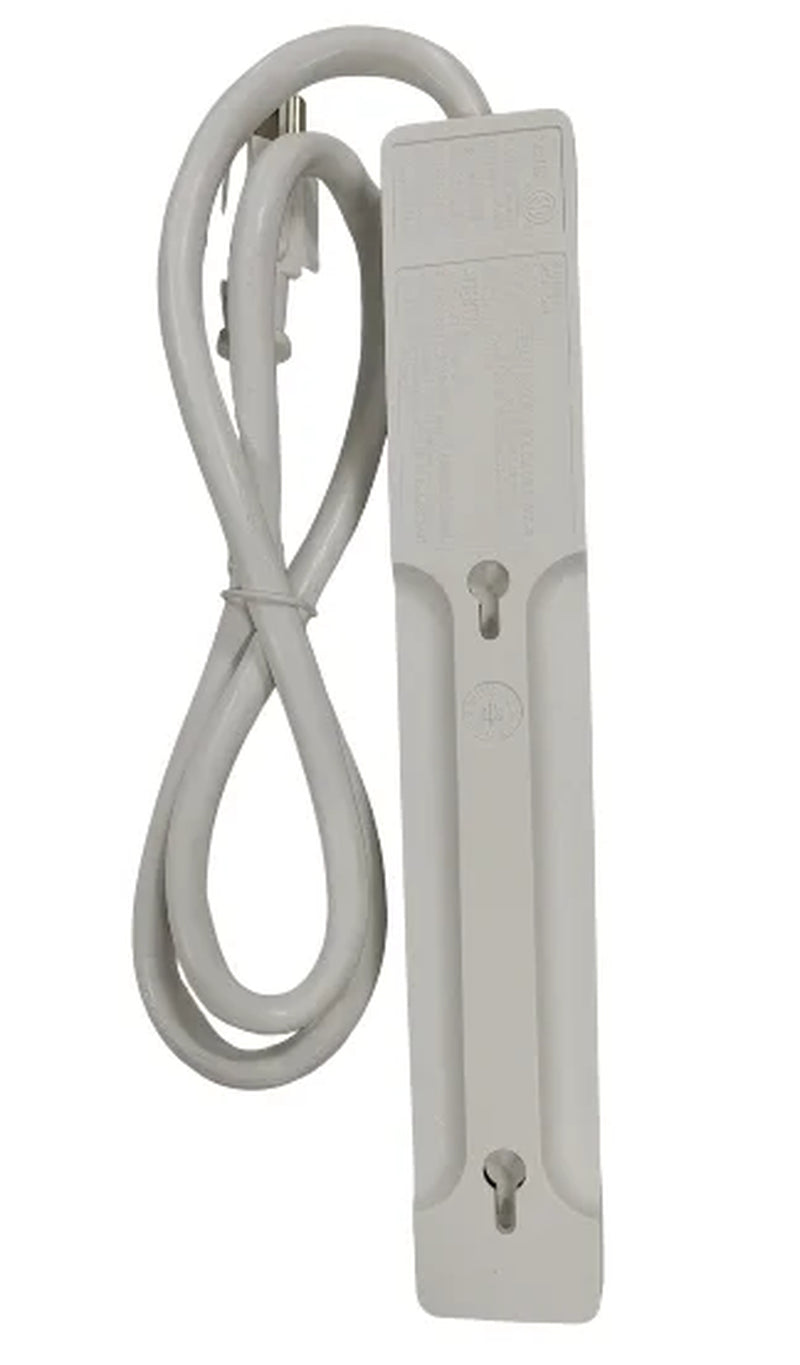 6-Outlet Power Stríp with 2.5-Foot Cord , White，15A，125V-60Hz