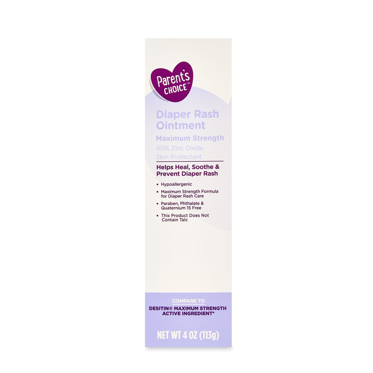 Diaper Rash Ointment, 40% Zinc Oxide, 4Oz