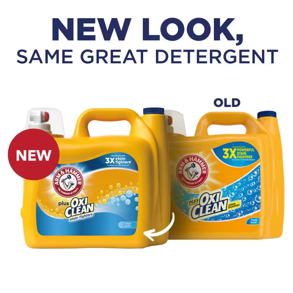 166.5 Oz. Fresh Scent plus Oxiclean Liquid Laundry Detergent, 128 Loads