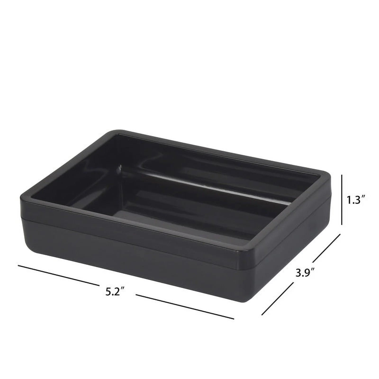 Frosted Black Plastic Soap Dish