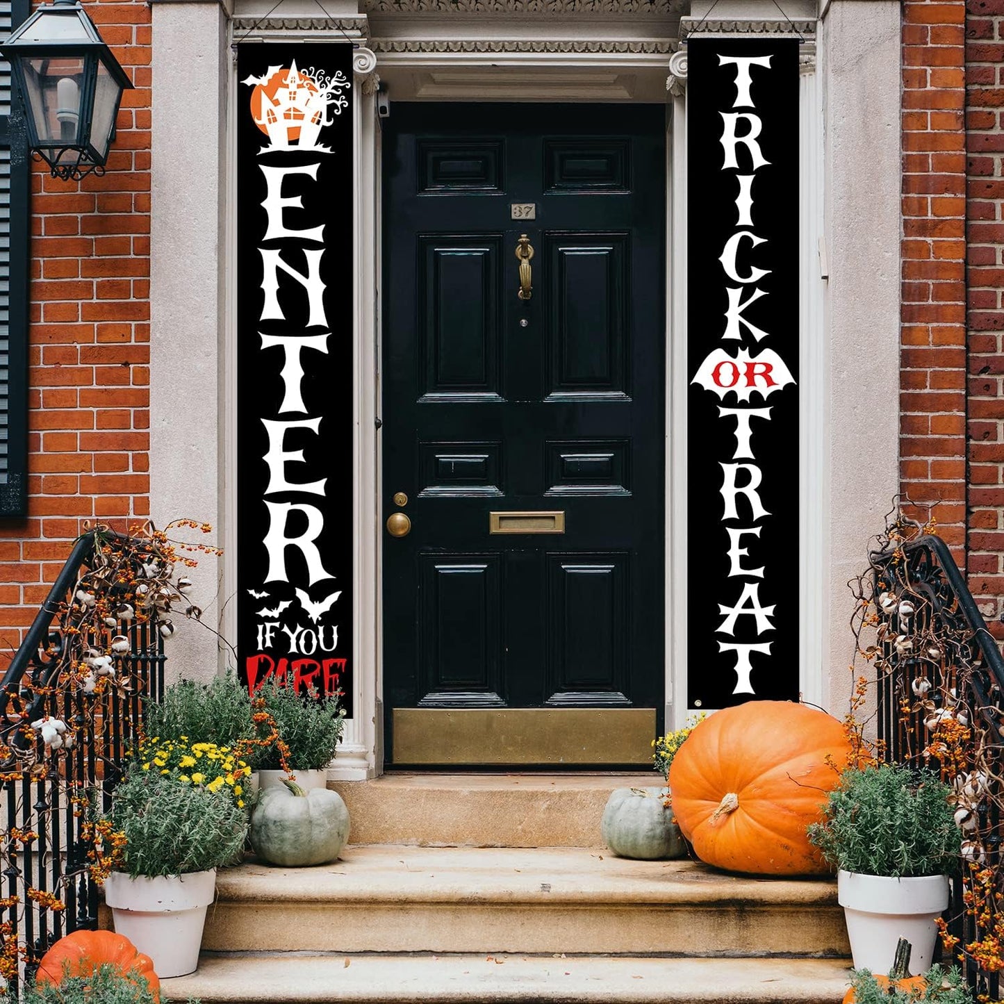 Halloween Decorations Banners, Halloween Door Porch Sign Trick or Treat Yard Signs Banner