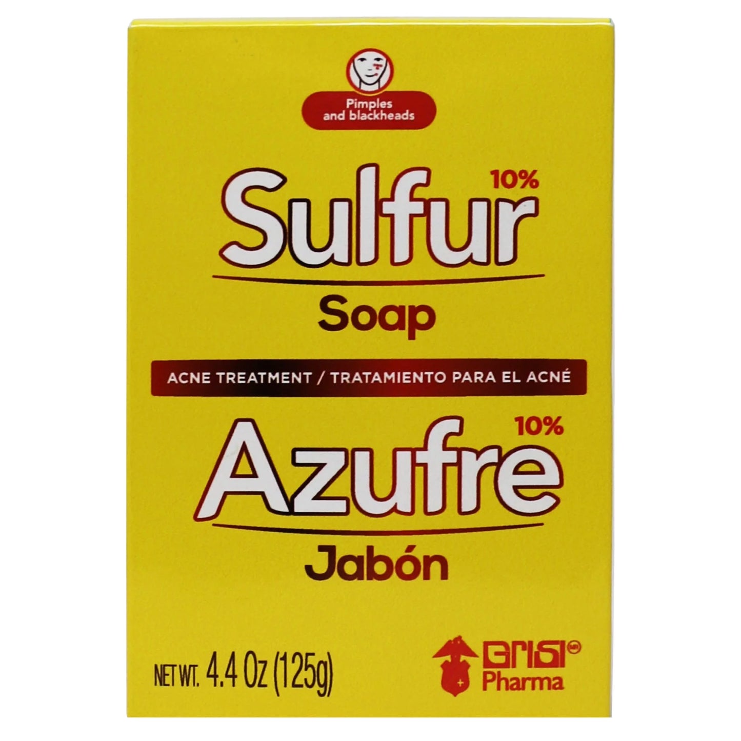 Soap Bio Sulfur for Acne Treatment and Face Cleanser, Unisex Helps Reduce Oil Excess, 4.4 Oz