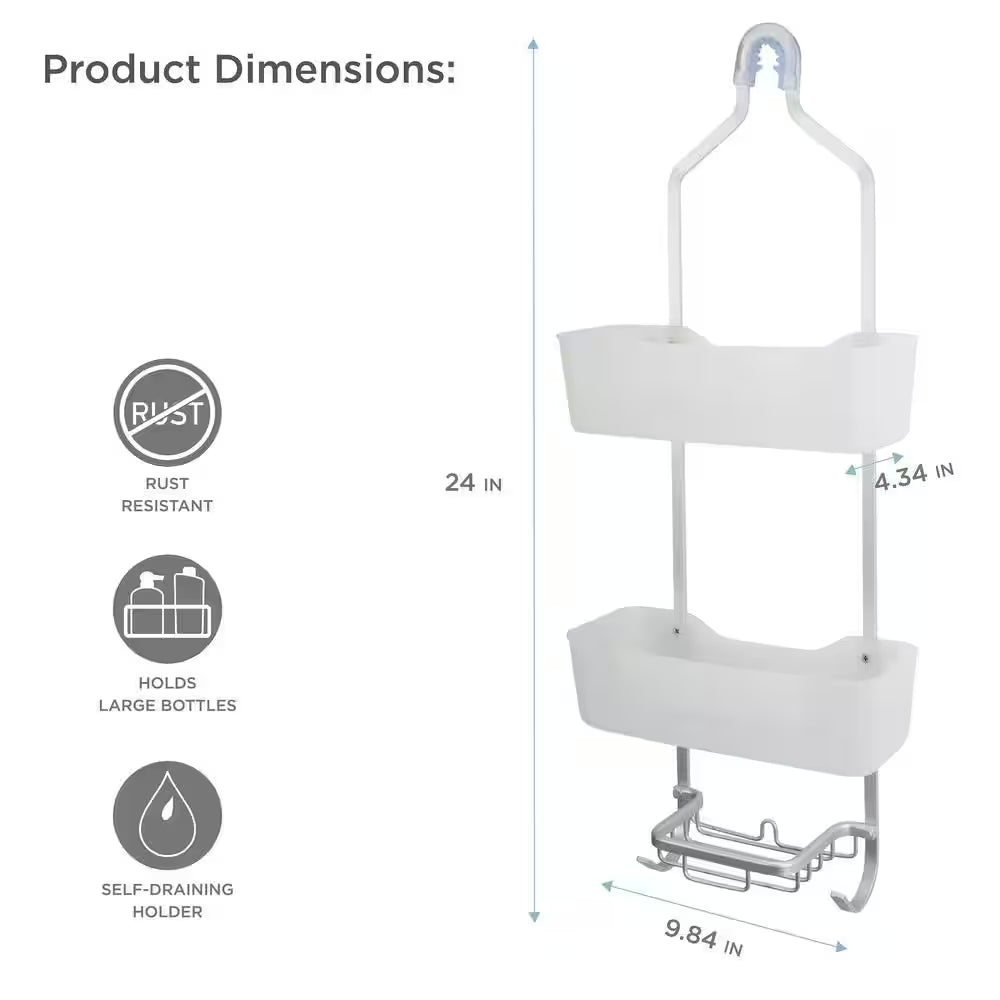 Aluminum Shower Caddy in White