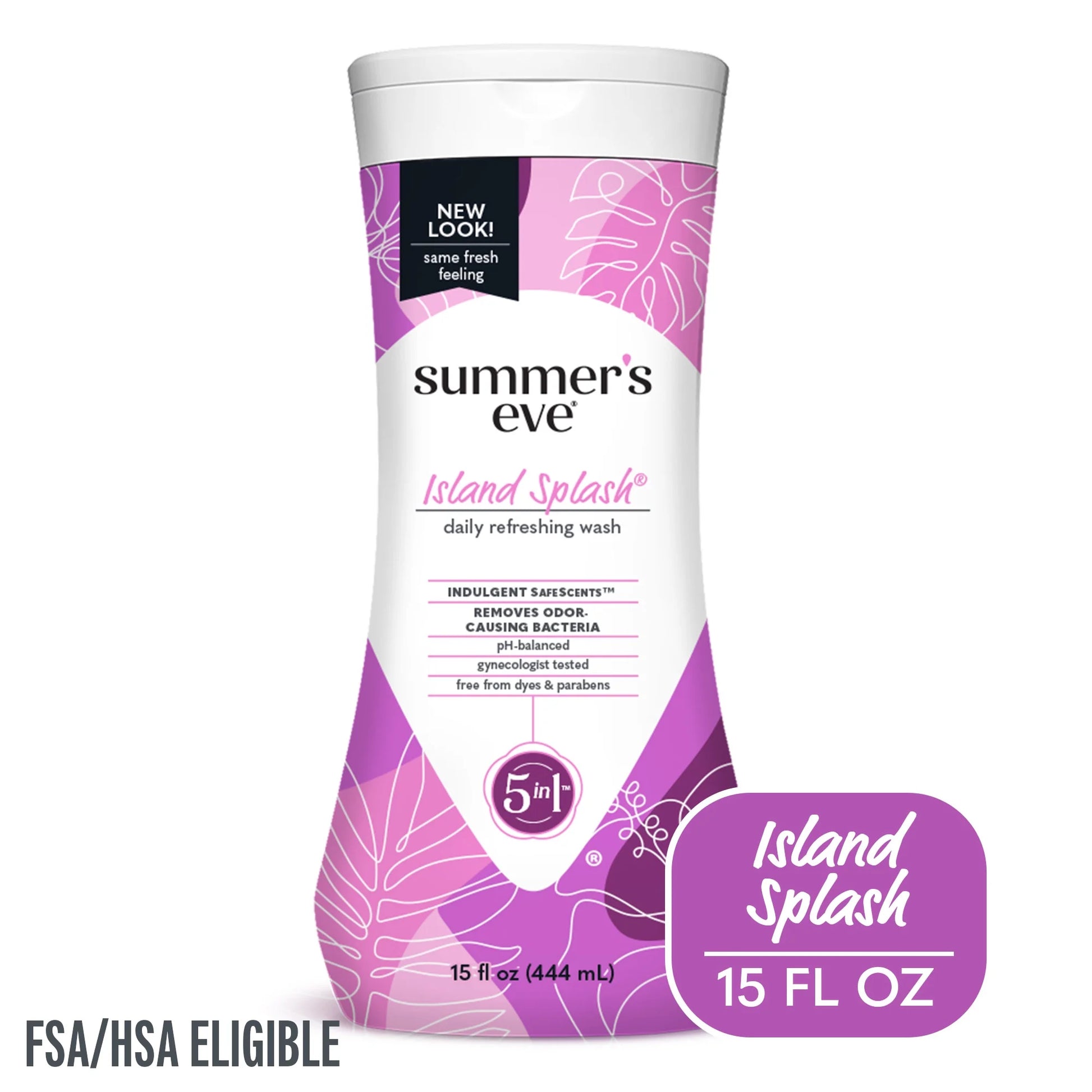 Summer’s Eve Island Splash Daily Feminine Wash, Removes Odor, Ph Balanced, 15 Fl Oz