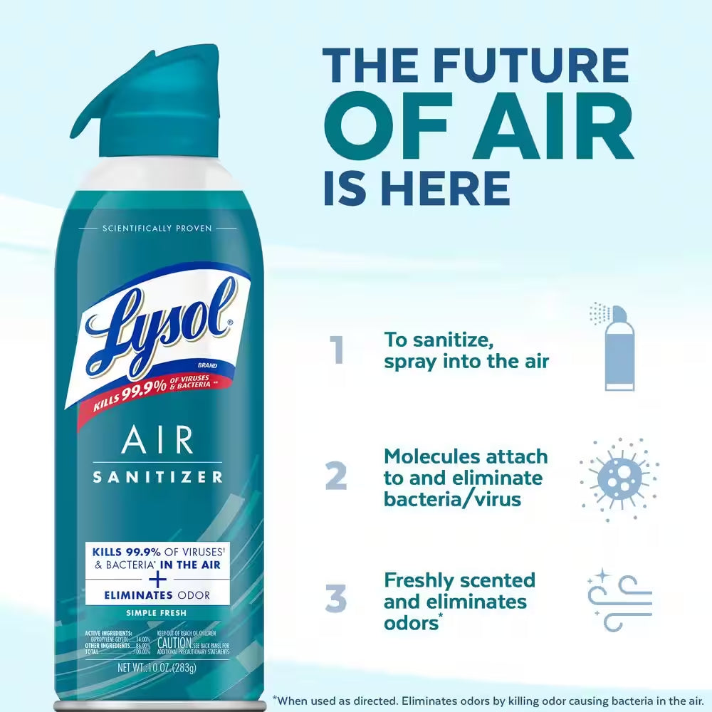 Air Sanitizer 10 Oz. Simply Fresh Odor Eliminator Air Disinfectant Aerosol