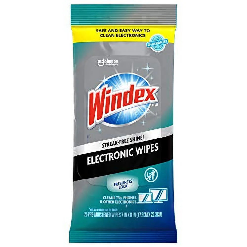 Electronics Wipes, Pre-Moistened, Provides Streak-Free Shine, 25 Count