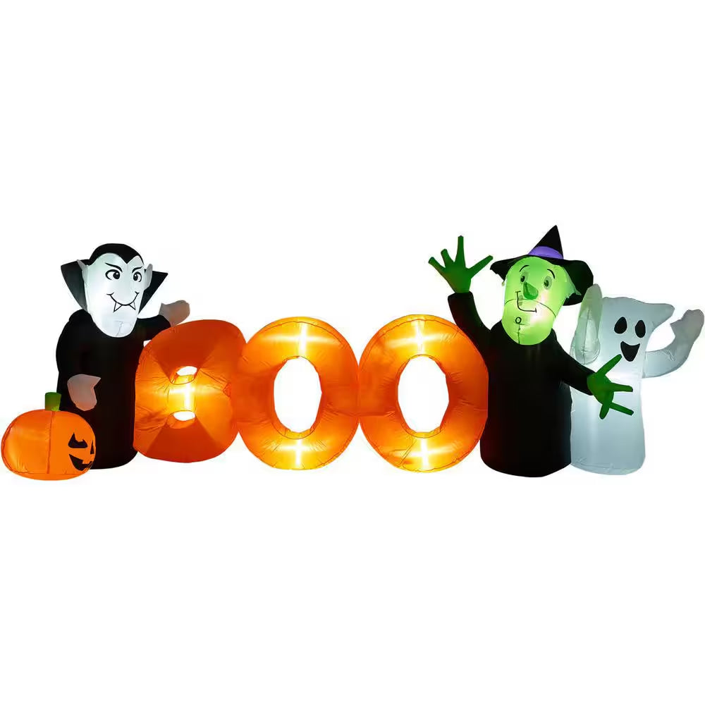 10 Ft. Boo Sign Halloween Inflatable with Lights