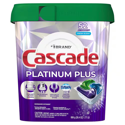 Platinum plus Dawn Fresh Scent Dishwasher Detergent Pods (52-Count)