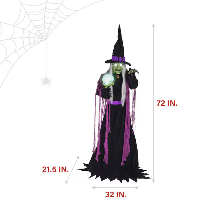 6-Ft Freestanding Talking Witch Animatronic