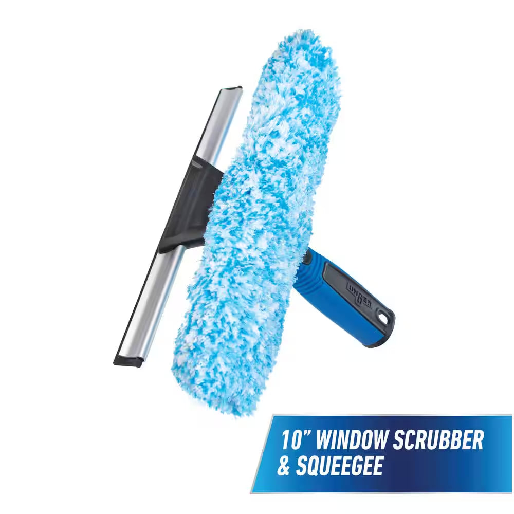 10 In. 2-In-1 Window Cleaner Squeegee & Scrubber Combi